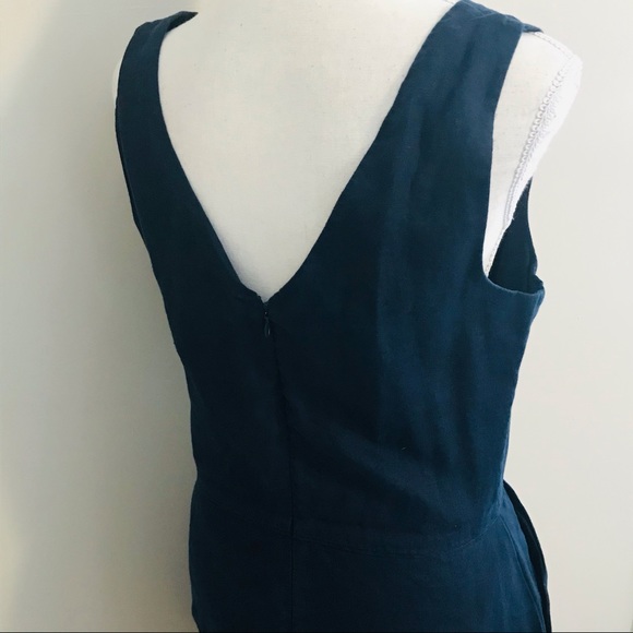 GAP Linen Dress navy lined, a-line, knee length, 8 tall 8T - Picture 5 of 7